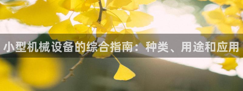 金年会官方下载入口：小型机械设备的综合指南：种类、用途和应用