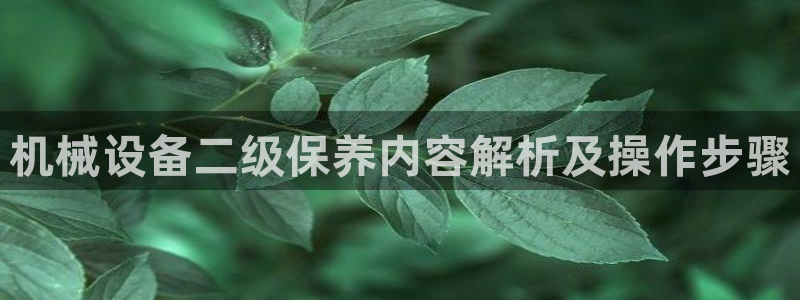 金年会体育平台注册：机械设备二级保养内容解析及操作步骤
